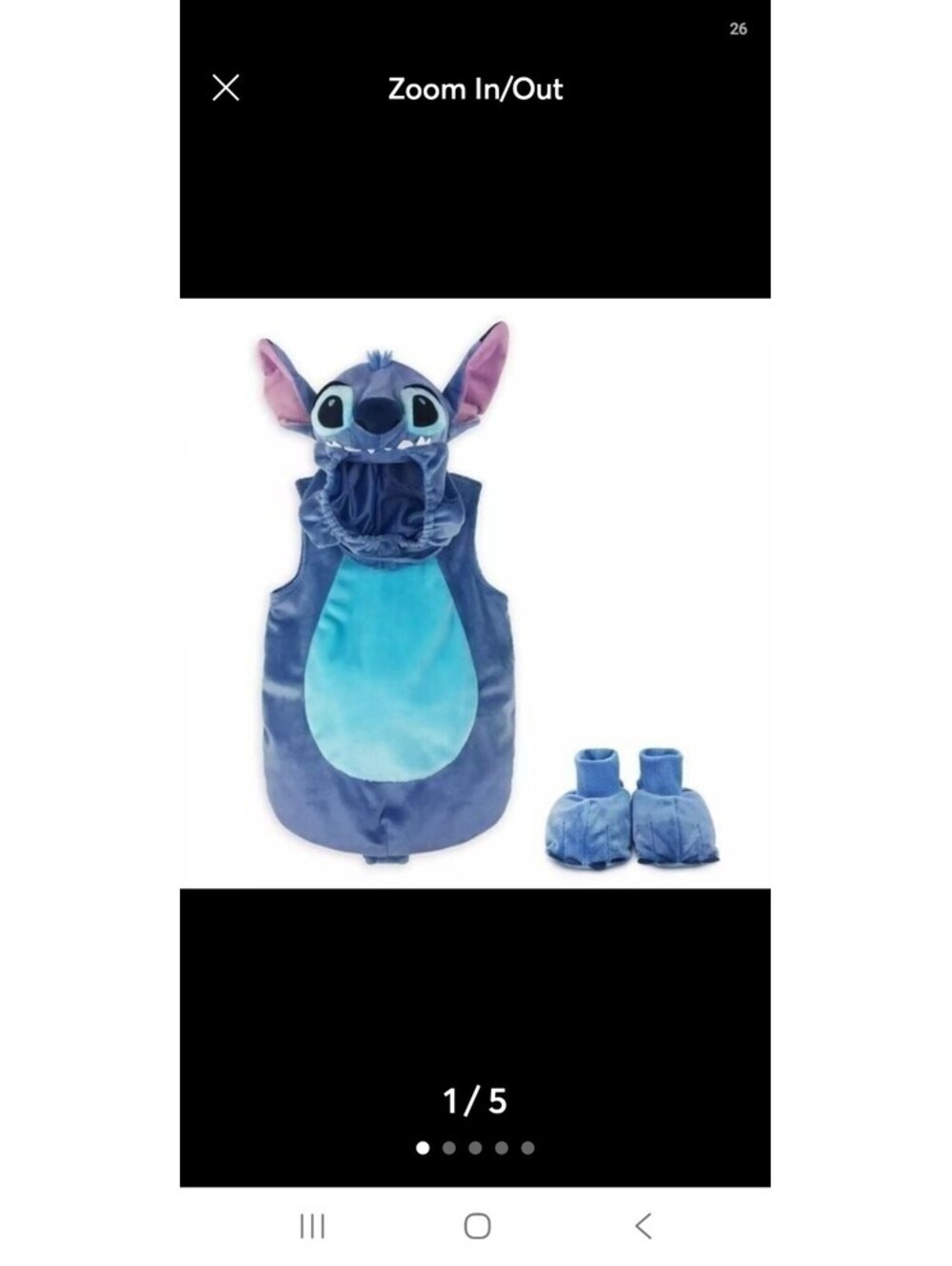 NWT Disney Store Stitch Costume 12-18m